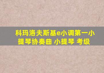 科玛洛夫斯基e小调第一小提琴协奏曲 小提琴 考级